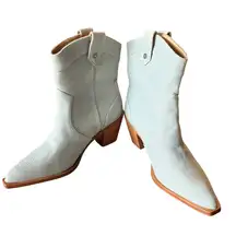 7‎ For All Mankind Women's 7 Denim Blue Western Cowboy Ankle Boots Festival