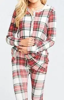 SHOW ME YOUR MUMU Plaid About You Pajama Set XS