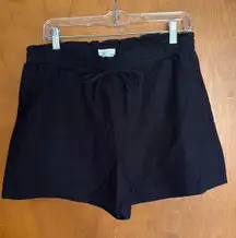 Market & Spruce Black Linen Shorts Pull-On with drawstring M