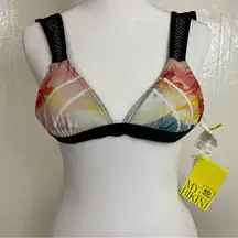 Rip Curl Palm Tree Sunset Swim Bikini Top Mesh Straps NWT MSRP $45 Size‎ XS