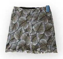 NEW Hilliard & Hanson washable Silk Leaf Print Slip Knee Length Skirt Plus 3X
