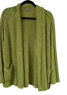 Habitat Step‎ Into Spring Stroll Cardigan Womens Medium Green Knit Long Sleeve