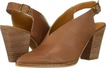 Lucky Brand Aroyli Slingback Shootie Boot Wood Stacked Heel Women 8M