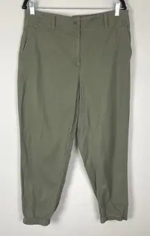 Talbots Jogger Pants‎ Womens Size L Olive Green Casual Elastic Waist Tencel