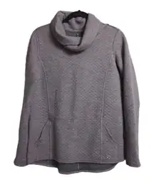 KÜHL Athena Pullover Purple Cowl Neck Quilted Texture Kangaroo Pocket M