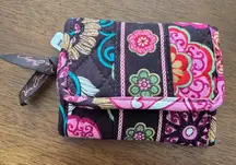 Vera Bradley Mod Floral Pink Trifold Wallet Retired NWT