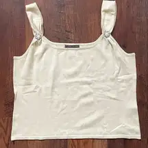 SIGRID OLSEN silk blend boxy knit top, size L