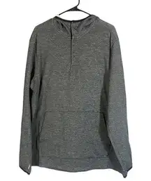 Mountain Hard Wear Gray Hooded Pullover Quarter Zip Sweatshirt Women Sz XXL