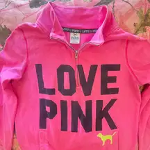 y2k victoria’s secret PINK love pink half zip sweatshirt