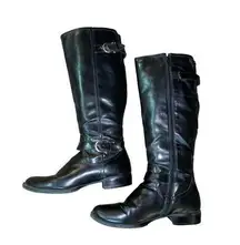 Bass Boots Womens 7.5 M Used Black Man Made Materials