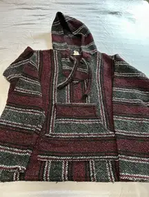 Authentic Earth Ragz Baja "drug rug" hoodie, a classic hippie poncho S/M