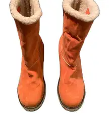 #157 SUEDE Fleece Lining Orange Boots