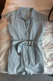 Cloud Ten Denim Romper Belted