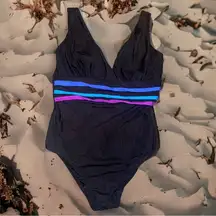 Croft & Barrow striped surplice swimsuit