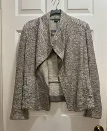 Vince Open Front Draped Tweed Knit Blazer Jacket Gray Size Small