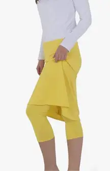 Yellow Modest Athletic Sporty Skirt Casual Layering Skirted Leggings XL 1X Comfy