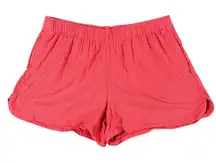 Old Navy Womens XL Coral Comfort Waistband Casual Shorts Pockets 100 Cotton