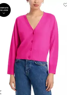 Aqua hot pink cashmere button cardigan xs