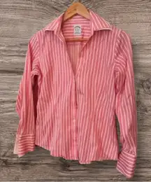 Brooks Brothers Petite‎ Fitted Stretch Pink Striped Petite 4