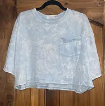 Boutique Cropped Acid Wash T-shirt