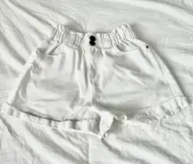 White Paper Bag Shorts