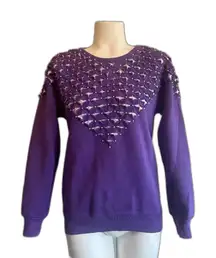 Vintage Handmade Embellished Sweatshirt M