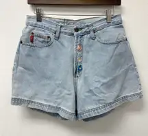 Vintage l.e.i. High Rise Embroidered Jean Shorts Size 13