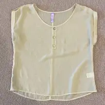 Francescas brand size M sheer cream color blouse