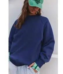 FREE PEOPLE Movement A Cut Above Crew in Midnight Navy Size Medium NWT