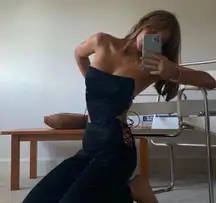 Tiger Mist Black Lace Up Cut Out Amity Pants