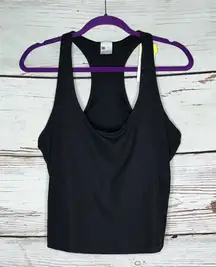 All in Motion NWT XXL Black Tight Fit Ribbed Everyday Soft Crop Tank Sports Bra