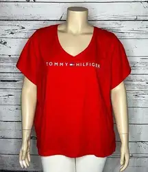 Tommy Hilfiger Sport NWT Size 3X Red Short Sleeve Knit Top Shirt