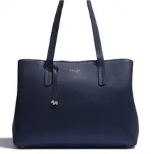 Radley London Dukes Place Large Zip Top Work Bag Black Leather EUC