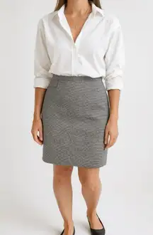 Talbots 100% Irish Linen Skirt in Mini Houndstooth