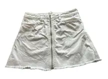 Free People Women's White Denim‎ Mini Skirt Size 26 Casual Pockets