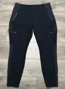 Athleta Headlands Hybrid Cargo Legging  Hiking Casual Ankle Pants Black Brown 16