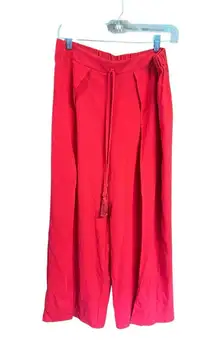 Wdirara Wrap/Apron Wide Leg Pants Red Sz L NWT