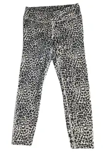 Outdoor Voices Women's Leggings M Black White Leopard Animal Print High‎ Rise
