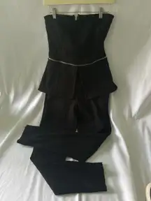 alberto makali New York Black textured sleeveless jumpsuit size 8