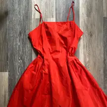 A New Day Spaghetti Strap Open Back Drop Waist A Line Midi Red Dress Sz 12 NWT