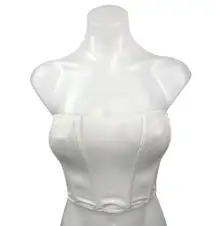 Urban Outfitters White Strapless Lace Up Back Bustier Corset Crop Tube Top Sz S