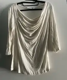 New York & Company Scoop Neck ,3/4 Sleeve Size S