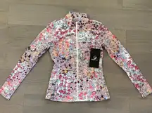 Foray Golf Printed Full Zip Jacket Sz S Club‎ House Floral Pink Golf Performance