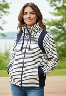 RALPH LAUREN Active‎ Full Zip Navy Mock Neck Colorblock Jacket Size Large