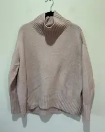 Cynthia Rowley pink sweater size S cowl neck knit wool blend