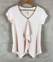 NY COLLECTION Pink Asymmetrical Ruffled Top NWT Small