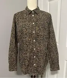 J. Crew Leopard Print Casual Button Down Shirt