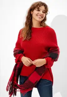 American Eagle Dreamspun Dolman Sleeve Red Knit Oversized Crewneck Sweater #722