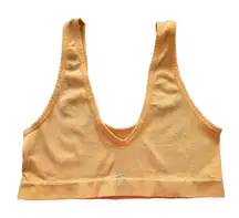 Ribbed Comfort Y2K Bra Top Wireless Pullover Stretch Sleep Colsie Yellow Medium