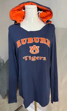 Auburn Tigers Hooded Long Sleeve Tee Women’s Large Colosseum NCAA